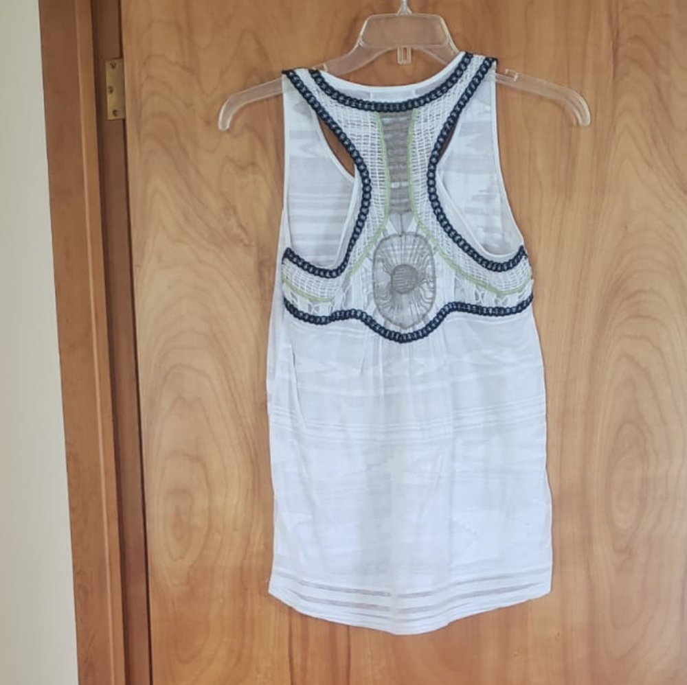 Crocheted and Printed Racerback Tank